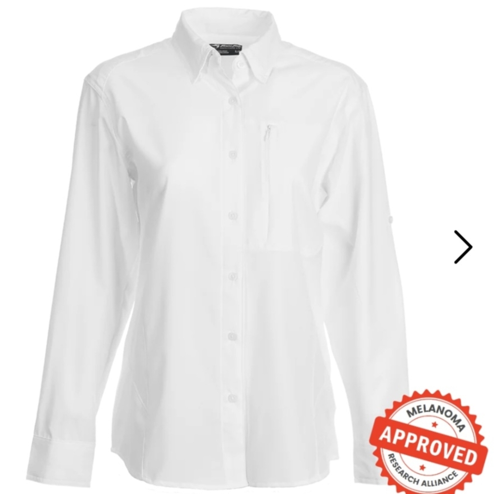 UV Women's White Button Down Shirt-Medium W/side vents